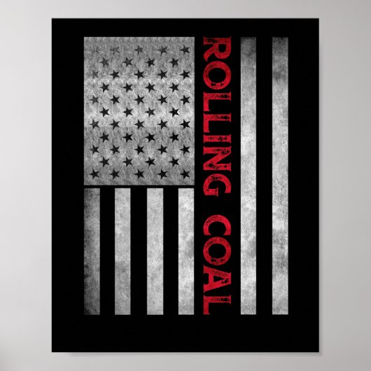 Diesel Rolling Coal Flag Hoodie Truck Turbo Brothe Poster (Voorkant)