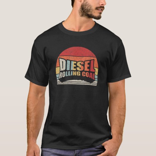 Diesel Rolling Coal Retro Funny Diesel Engine Dies T-shirt (Voorkant)