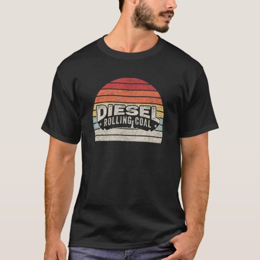 Diesel Rolling Coal Retro Funny Diesel Engine Dies T-shirt (Voorkant)