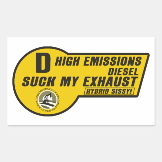 Diesel SUV Sticker (geel) 4 stuks verpakking (Voorkant)