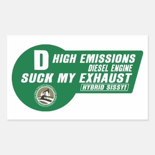 Diesel SUV Sticker (groen op wit) 4-pack (Voorkant)