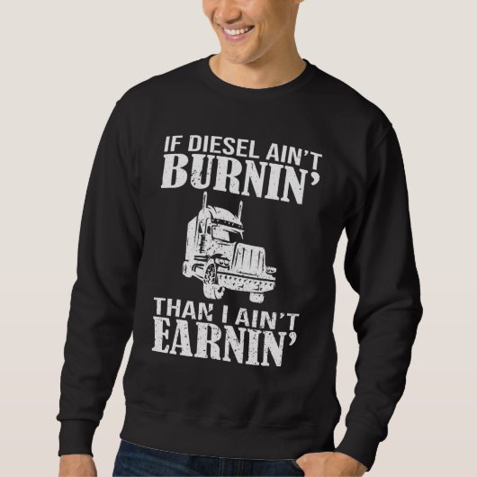 Diesel Trucker Big Rig Semi Trailer Driver 2 Trui (Voorkant)