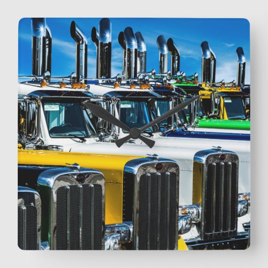 Diesel Trucks Vierkante Klok (Voorkant)