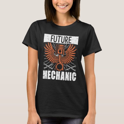 Dieselauto-technicus die het toekomstige mechanism t-shirt (Voorkant)