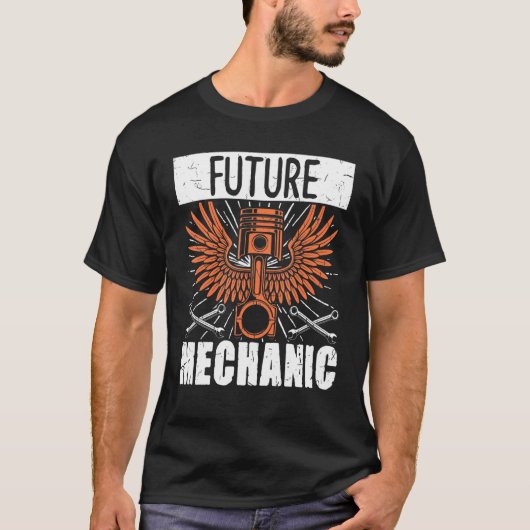 Dieselauto-technicus die het toekomstige mechanism t-shirt (Voorkant)