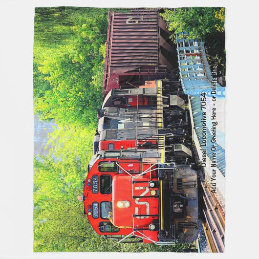 Diesellocomotief 7054 - Naam toevoegen Fleece Deken (Voorkant)