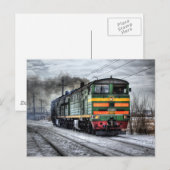 Diesellocomotief voor treinlappen briefkaart (Voorkant / Achterkant)