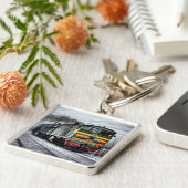 Diesellocomotief voor treinlappen sleutelhanger (Zijkant)