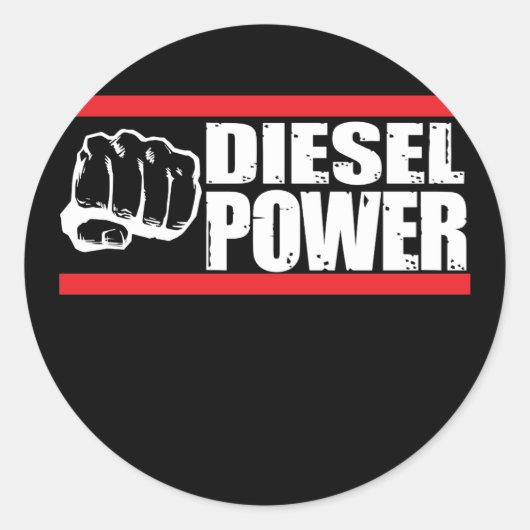 Dieselmacht Turbo Vrachtwagen Mechanic Ronde Sticker (Voorkant)