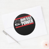 Dieselmacht Turbo Vrachtwagen Mechanic Ronde Sticker (Envelop)