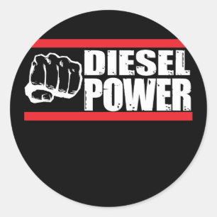 Dieselmacht Turbo Vrachtwagen Mechanic Ronde Sticker
