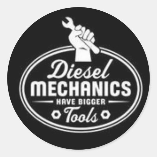 Dieselmechanisch gereedschap ronde sticker (Voorkant)