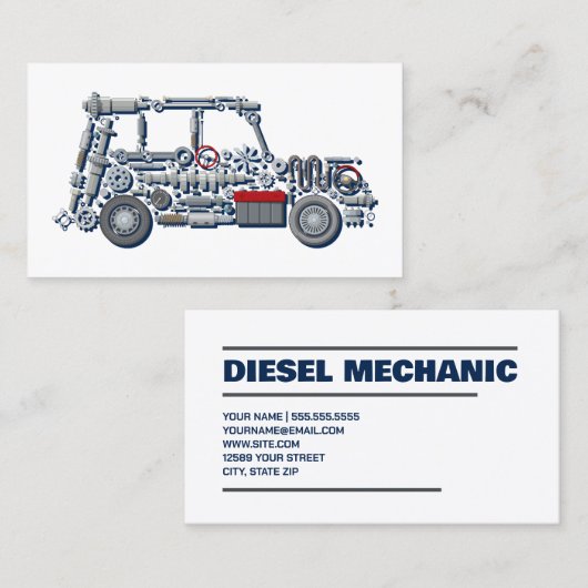 Dieselmechanisme Visitekaartje (Voorkant / Achterkant)