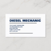 Dieselmechanisme Visitekaartje (Achterkant)