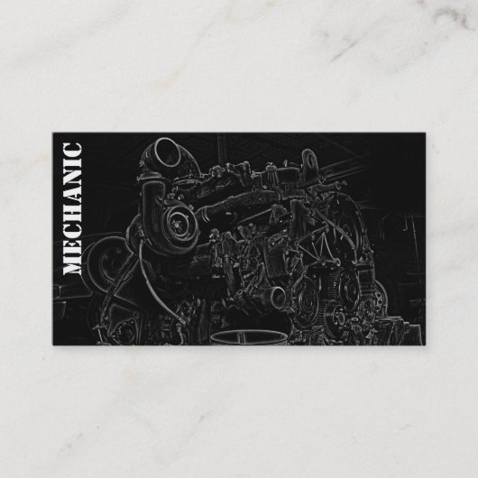 Dieselmotor Vierkant mechanisch Visitekaartje (Voorkant)