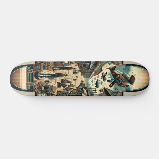 "Dieselpunk Airfield Deck" Persoonlijk Skateboard (Horizontaal)