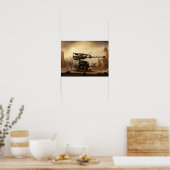 Dieselpunk War Machine Fantasy Art Poster (Keuken)