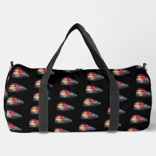 Dieseltrein voor Railroad Fan on Black Plunjezak (Voorkant)