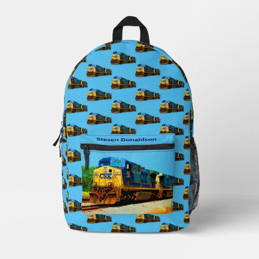 Dieseltreinemotor — Naam toevoegen Bedrukte Rugzak (Voorkant)