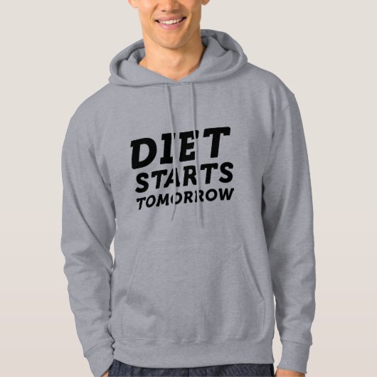 Diet begint morgen hoodie (Voorkant)