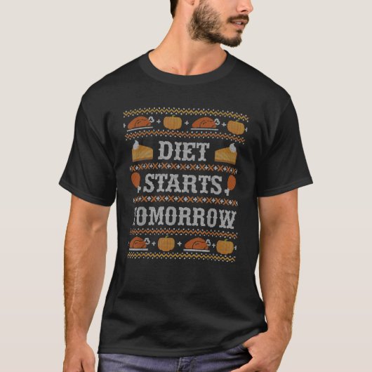Diet begint morgen op een Ugandee manier met kerst T-shirt (Voorkant)