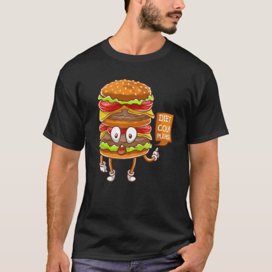 Diet Cola: Burger Fast Food Lover Hamburger T-shirt (Voorkant)