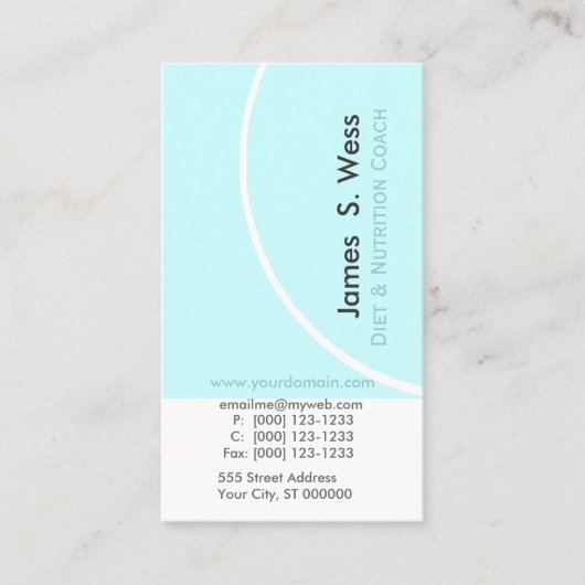 Diet Nutrition Abstracte Classy Edgy Design Visitekaartje (Voorkant)