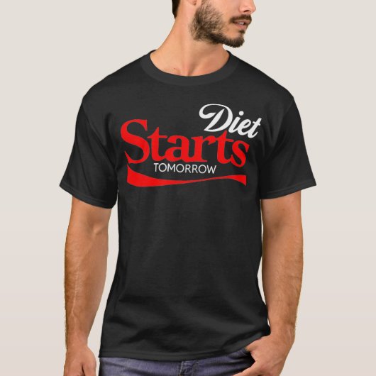Diet Starts Tomorrow Keto Paleo Vegan Funny Parod T-shirt (Voorkant)