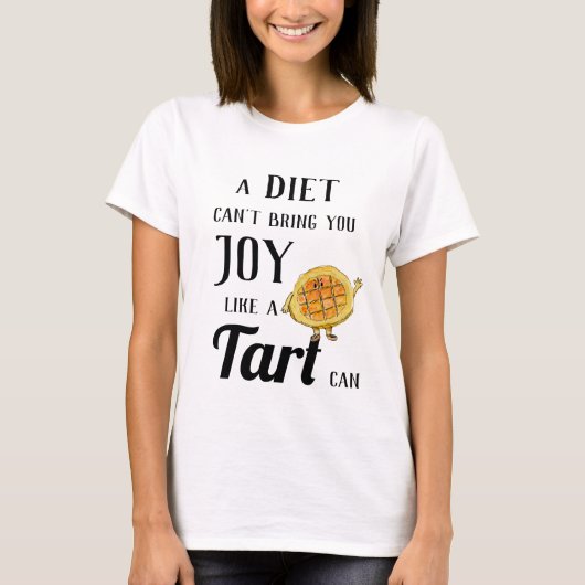 Diet vs. Treacle Tart Funny Quirky Cake Baking Pun T-shirt (Voorkant)
