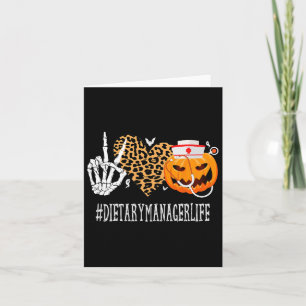 Dietary Manager Peace Love Pumpkin Grappig Hallowe Kaart