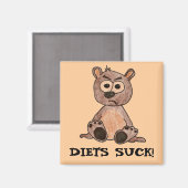 Diëten zijn waardeloos! Grumpy kleine Beer welp Magneet (Voorkant / Achterkant)