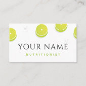 Dietician Voedingsdeskundige Groene Limoen Patroon Visitekaartje (Voorkant)