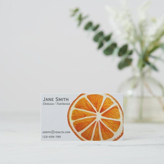Dieticien Nutritionist freelance health fruitig Visitekaartje (Staand voorkant)