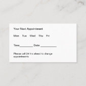 Diëtist Afspraak Visitekaartje Ontwerp (Achterkant)