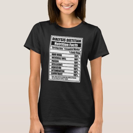 Dietist Feiten Voedingsdeskundige Dieet Graphic T-shirt (Voorkant)