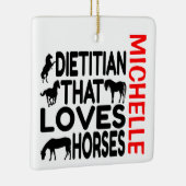 Diëtist houdt van paarden CUSTOM Keramisch Ornament (Rechts)