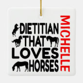 Diëtist houdt van paarden CUSTOM Keramisch Ornament (Achterkant)
