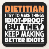 Diëtist Ik probeer dingen grappig te zeggen Kartonnen Onderzetters (Voorkant)