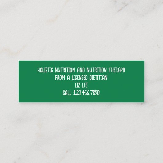diëtist mini visitekaartje (Achterkant)
