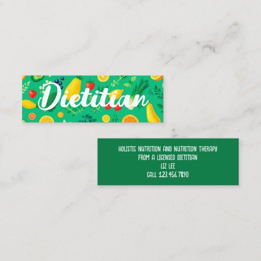 diëtist mini visitekaartje (Voorkant / Achterkant)