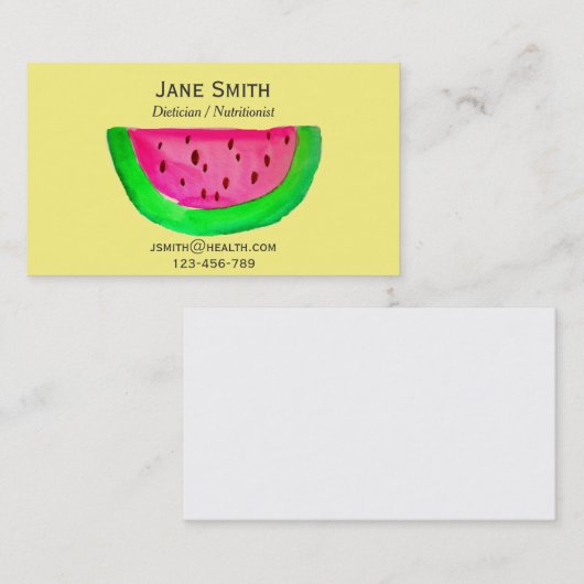 Diëtist Voedingsdeskundige freelance gezondheid fr Visitekaartje (Voorkant / Achterkant)