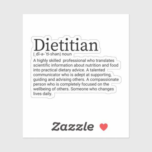 Dietistendefinitie, Diëtetiek Gift Sticker (Vel)