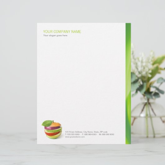 Dietitiaan / Nutritionist / Healthy Food letterhea Briefhoofd Ontwerp (Staand voorkant)