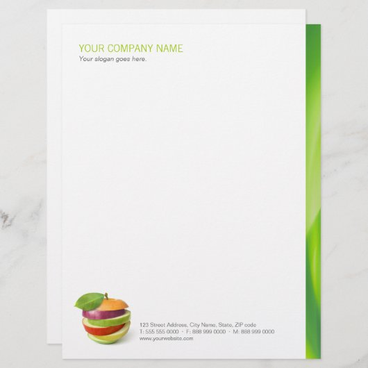 Dietitiaan / Nutritionist / Healthy Food letterhea Briefhoofd Ontwerp (Voorkant / Achterkant)