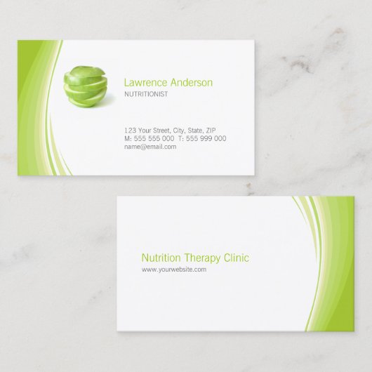 Dietitiaan/Nutritionistisch visitekaartje (Voorkant / Achterkant)