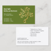 Dietitian Gold-groene boom van het leven elegante  Visitekaartje (Voorkant / Achterkant)