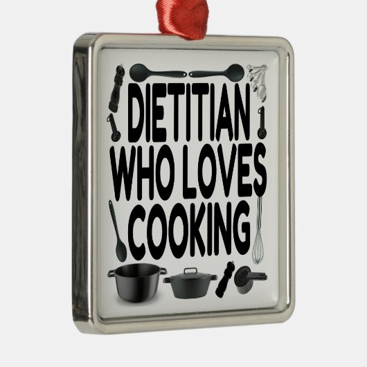 Dietitian Loves Cooking Metalen Ornament (Rechts)