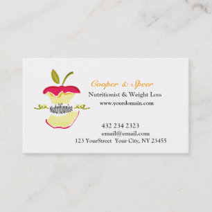 Dietitian Nutritionist Apple Design Business Visitekaartje