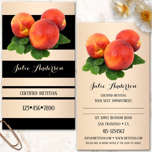 Dietitian Nutritionist Appointment Visitekaartje Afsprakenkaartje