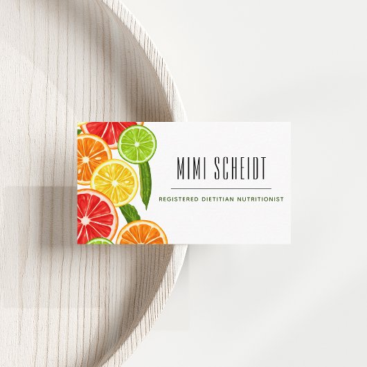 Dietitian Nutritionist Colorful Citrus Fresh Fruit Visitekaartje